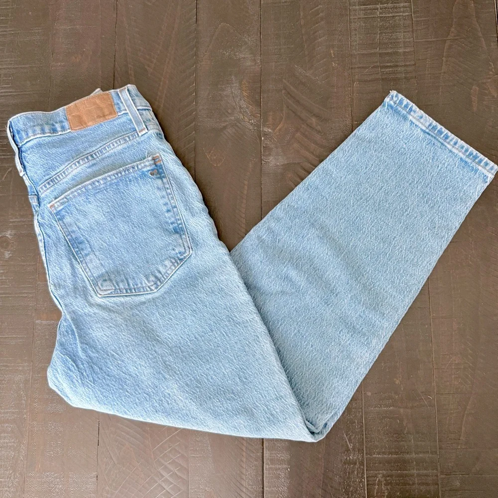 Madewell Women’s High Waisted Cropped Balloon Jeans Light Blue Wash Size 27 - Picture 5 of 15